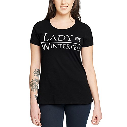 Señora de Invernalia Camiseta de Las señoras la Casa Stark Negro para el Juego de Tronos Ventiladores de algodón Elbenwald - XS