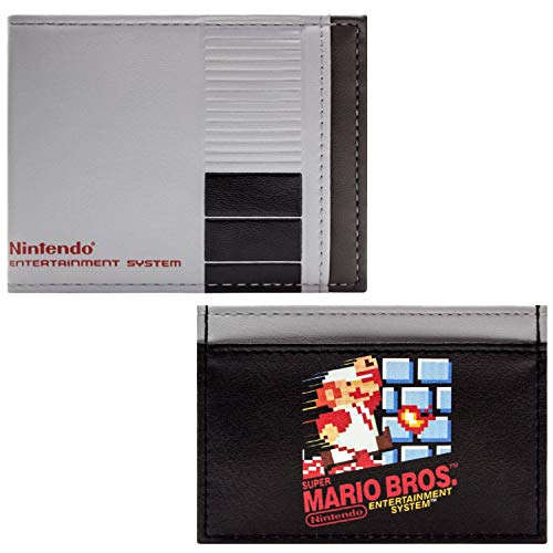 Set de Cartera NES Estilo de Consola con Super Mario Bros Gris