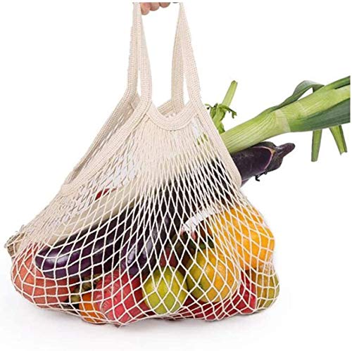 SIRENK Bolsas de Almacenamiento Reutilizables para Frutas y Verduras, Malla de algodón Bolsa de Productos ecológicos Bolsos de Compra Bolsos de Compra para Verduras Fruits Productos básicos (2)