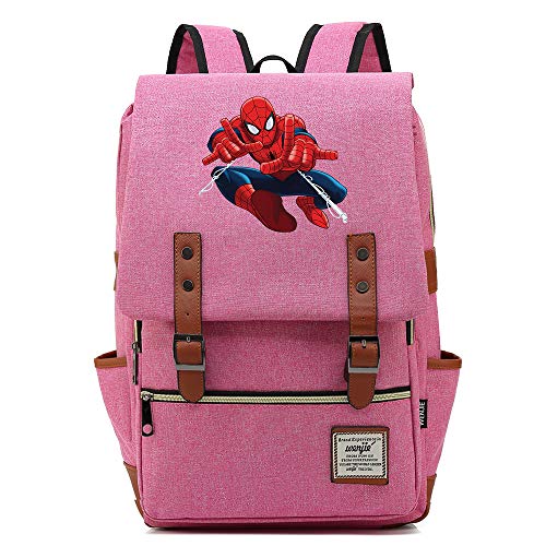 Spider-Man Peter Mochila escolar para ordenador portátil para niños y niñas de 14 pulgadas, unisex, ligera, 17 l, mochila escolar rosa oscuro 07