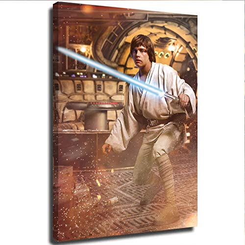 Star Wars Luke Skywalker - Lienzo decorativo enmarcado para pared, 30,5 x 40,6 cm (listo para colgar), lona, Enmarcado, 18x24