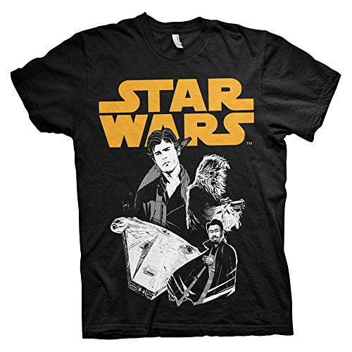 Star Wars Oficialmente Licenciado Solo Camiseta para Hombre (Negro), XX-Large