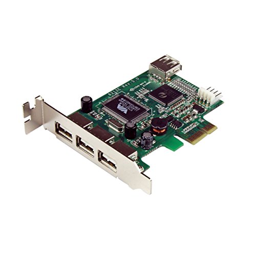 StarTech.com PEXUSB4DP - Tarjeta PCI Express Perfil Bajo PCI-e USB 2.0 de Alta Velocidad 3 Puertos externos y 1 Interno (4X USB A Hembra)