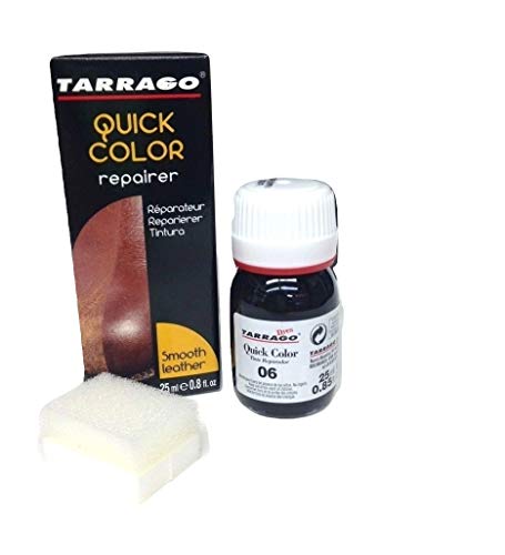 Tarrago | Quick Color 25 ml | Tinte Reparador para Cuero (Marrón Oscuro 06)