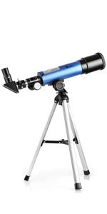 TELMU Telescopio para Niños – Apertura 50 mm y Longitud Focal 360 mm telescopio Astronómico