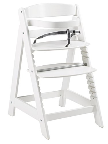 Trona evolutiva roba 'Sit Up Click', utilizable como trona para bebes y silla juvenil, innovador sistema de cierre, madera maciza, acabado en blanco.