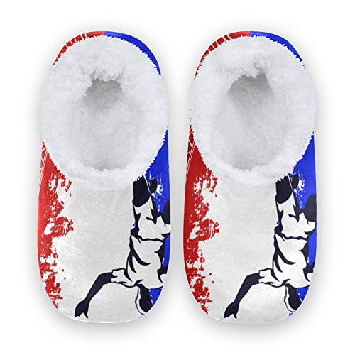 TropicalLife FELIZM - Zapatillas de casa con diseño de la bandera de Francia y la Torre Eiffel, cálidas y antideslizantes, para interiores y exteriores, para hombres y mujeres, color, talla X-Large