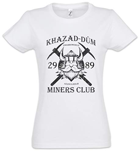 Urban Backwoods Khazad-Dum Miners Club Camiseta de Mujer Women T-Shirt Blanco Talla S