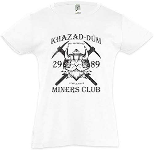 Urban Backwoods Khazad-Dum Miners Club Camiseta para Niñas Chicas niños T-Shirt Blanco Talla 2 Años