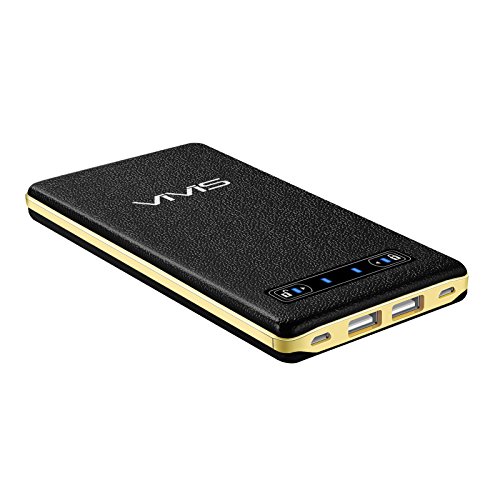 VIVIS 20000mAh Batería Externa Li-Polímero Cargador Portátil Compacto(4A Entrada 2- puerto, 5A Salida 2-puerto)Carga rápida para iPhone iPad Samsung Teléfonos Inteligentes Tabletas y así sucesivamente