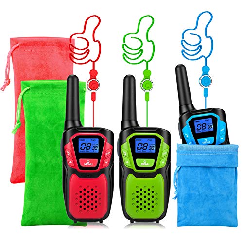 Walkie Talkie 3 Pack Wokie Tokie and Storage Bag Easy to Store and Play Fun Games in The House and Neighbors Christmas Halloween