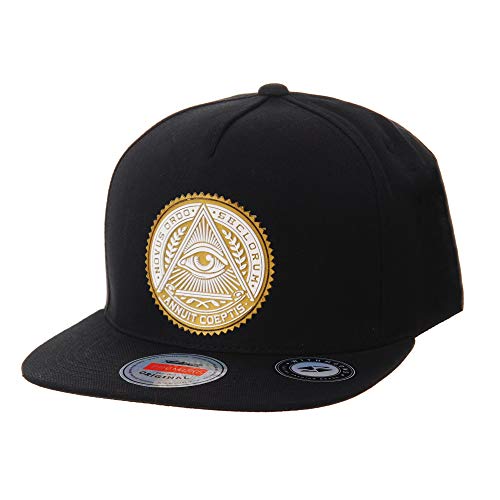 WITHMOONS Casquette de Baseball Snapback Hat Illuminati Patch Hip Hop Baseball Cap AL2344 (Gold)