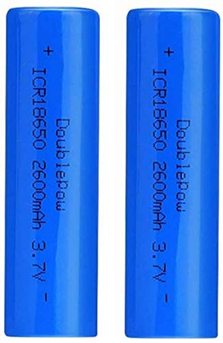 WSPY 2 Pcs Batería 18650 Recargable Litio Lones Pilas 3.7V 2600mah Capacidad Baterías de Litio Células Acumuladoras para Timbre de Puerta LED Linterna Antorcha-Plano