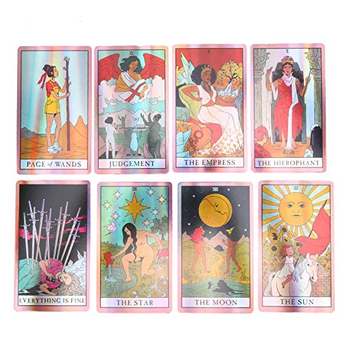 XINL Tarot Deck Cards, 79 Cartas de Tarot en inglés, Juego de adivinación del Destino, Juego de adivinación con Caja Colorida, Juego de Cartas de Tarot para Viajes de Fiesta de Amigos Familiares