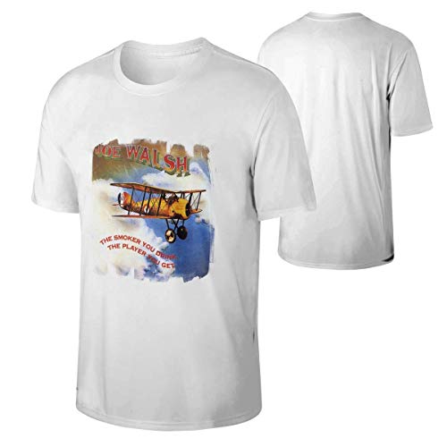 YYdg Cotton Joe Walsh El Fumador Que Bebes El Jugador Que obtienes Camisetas Camisetas Juveniles para Hombre Camiseta única Blanco