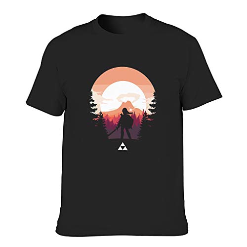 Zelda-Sun - Camiseta de algodón para hombre, color naranja negro M
