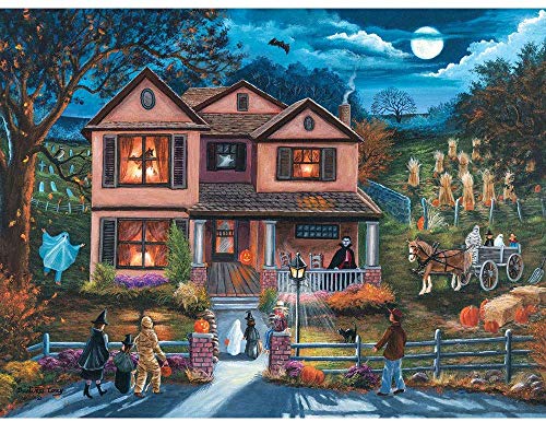 - 1000 Piece Jigsaw Puzzle for Adults   - Yesterday's Halloween - 1000 pc Haunted House Halloween Trick or Treat Jigsaw  Finished size: 75cm*50cm