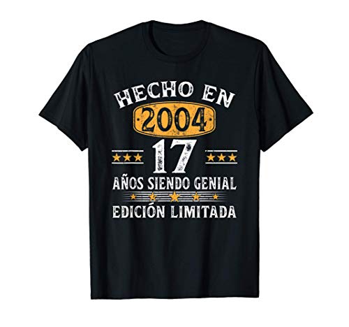 17 Años Cumpleaños Regalo Para Hombre Mujer Hecho En 2004 Camiseta