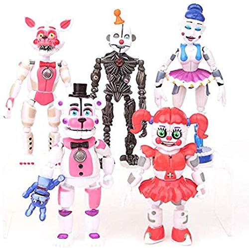 5 Unids/Lote FNAF Five Nights At Freddys Freddy Toys Bonnie Foxy Fazbear Bear con luz LED PVC Joint Figuras movibles Juguetes 13-16cm