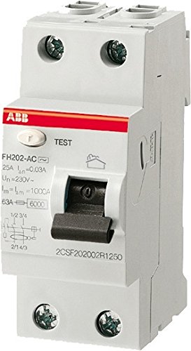 Abb-entrelec - Interruptor diferencial fh202ac-63/0,03 2 polos 63a ac 30ma