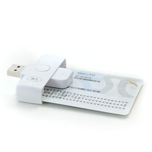 ACS ACR39U-N1 PocketMate II - Lector de tarjetas Inteligentes Smart Card ID eID USB tipo A (DNI electrónico) plegable y compacto, Blanco