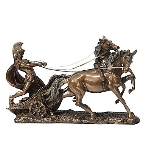 AIOJY Vintage Escultura Estatua Resina Ornamento Bronce Guerra Caballo Romano Guerrero Escultura Artesanales Regalos Decoraciones del Hogar
