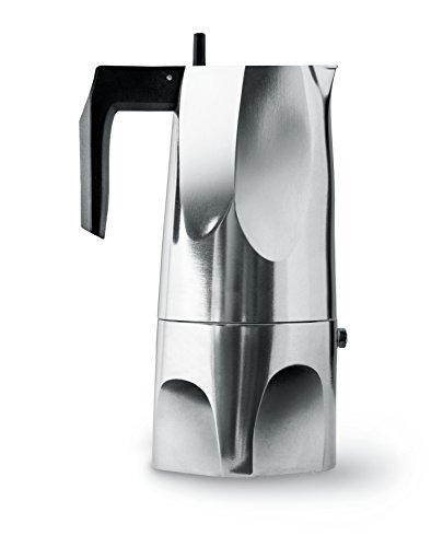 Alessi Ossidiana MT18/6 - Cafetera para Café Exprés de Diseño en Aluminio Fundido, 6 Tazas
