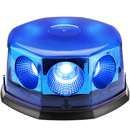 Appow 40 W COB LED Luces de luz Estroboscópica con Base magnética para Coche Barco Techo, 12 – 24 V, 14 Patrones de Parpadeo (Azul)