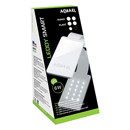 Aquael Leddy Smart 2 Sunny - Lámpara de techo para acuarios (6 W, 6500 K), color blanco