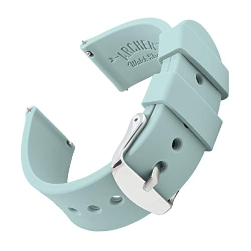 Archer Watch Straps - Correas Reloj Silicona de Liberación Rápida para Hombre y Mujer (Azul Bebé, 24mm)