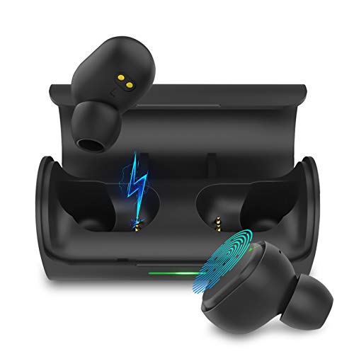Auriculares Bluetooth 5.0 Toque Inteligente Auriculares Bluetooth Inalámbrico 24H Tiempo De Juego Audio Stereo 3D in Ear con Mic,IPX7 Resistentes al Agua para iPhone/Android/Samsung/Xiaomi