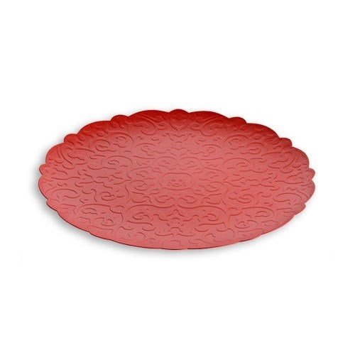 Bandeja redonda de acero color rojo 35 cm Dressed