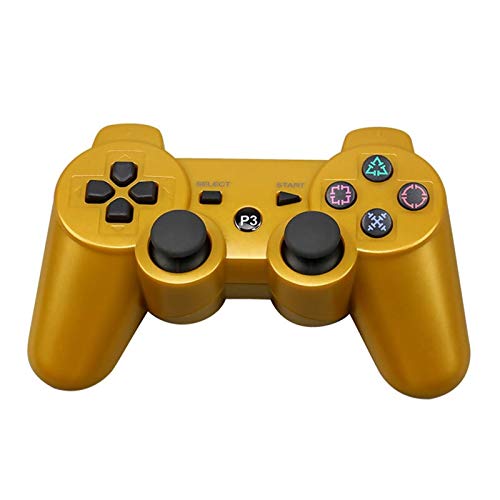 BHPP KPBHD Se Utiliza for el Gamepad PS3 Mando inalámbrico Bluetooth Joystick Utilizado for la manija Playstation 3 Consola de Juegos inalámbrica Accesorios del Juego de Consola (Color : Golden)