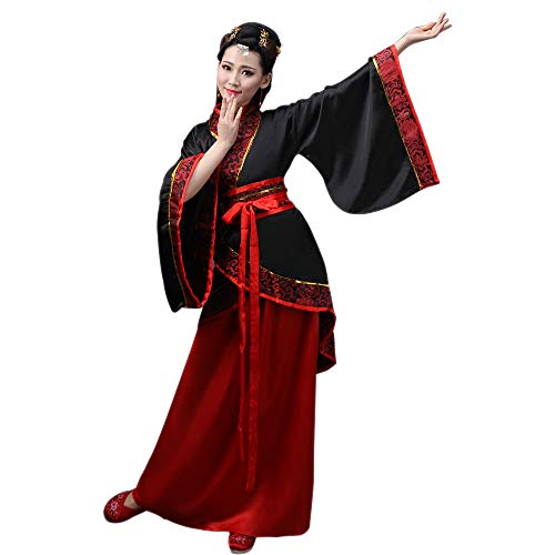 BOZEVON Ropa de Mujer Traje Tang - Traje Tradicional de Estilo Chino Antiguo Vestidos de Hanfu - para Show de Escenario Actuaciones Cosplay, Estilo-1/L