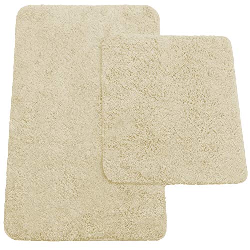 Brandseller alfombra de baño, conjunto de alfombras de baño, alfombrilla de baño 50x80cm, alfombra de inodoro 45x50cm, beige