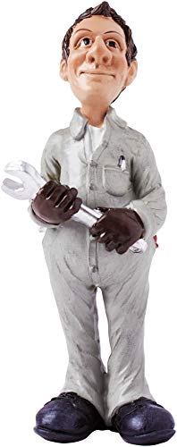 BRUBAKER Mecánico - Profesión Personaje Figura de Comic - 7 x 17,5 x 5,5 cm - con Llave de Boca de Regalo - Idea de Regalo Trabajo Divertido