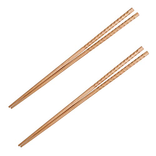 Cabilock 2 pares de palillos de cocina de bambú extra largos de 42 cm