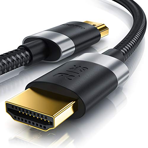 Cable HDMI 2.1 de 8 K a 60 Hz, 4 K a 120 Hz, DSC, HDTV 7680 x 4320, UHD II, HDMI 2.1, 2.0a, 2.0b, 3D, cable HDMI Ethernet, HDR, ARC, conector de precisión, compatible con Blu Ray PS4, Xbox
