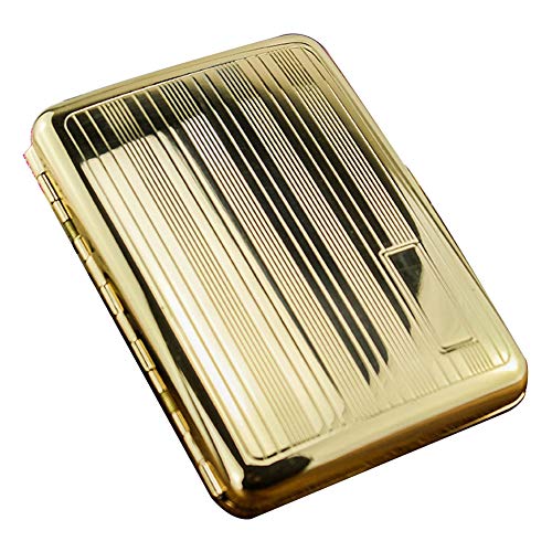 Caja de Cigarrillos de Metal para Hombres Cigarrillo automático Grosor 16 mm Puede acomodar 16,Gold,68X94X22MM