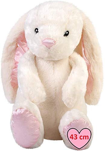 CANOPUS 43 cm, Conejo Peluche, Conejo de Peluche con Orejas Flexibles, Conejito de Pascua, Lindos Peluches, Felpa Suave Juguete, Animal de Peluche para Cumpleaños, niños.