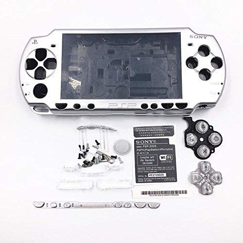 Carcasa completa de repuesto para consola PSP 2000 PSP2000 (plata)