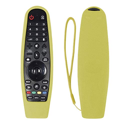 CHUNGHOP Protective Silicone Remote Case for LG AN-MR600/LG AN-MR650 AN-MR18BA Magic Remote Cover Remote Holder for LG 3D Smart TV Magic Remote Case (Yellow, Glow Green in The Dark)