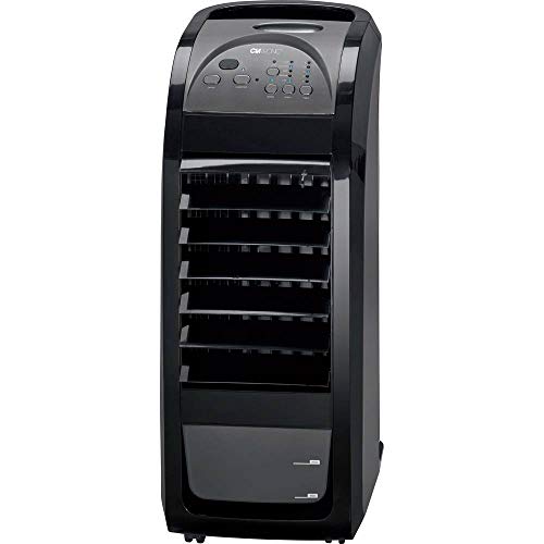 Clatronic LK 3742 - Refrigerador de Aire 3 en 1, 70 W, Enfriador de Aire, humidificador, purificador de Aire, 4 Ruedas para Uso móvil, Color Negro