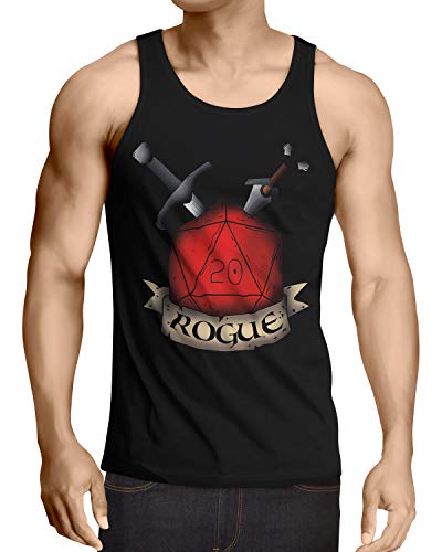 CottonCloud Dado Rogue Camiseta de Tirantes para Hombre Tank Top T-Shirt Dungeon Tabletop Dragons d20, Talla:2XL