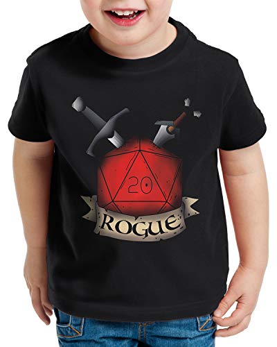 CottonCloud Dado Rogue Camiseta para Niños T-Shirt Dungeon Tabletop Dragons d20, Talla:140