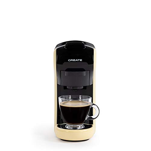 CREATE IKOHS Máquina de Café Espresso Italiano - Cafetera Multi Cápsulas Compatible Nespresso 3 en 1, 19 Bares con 2 Programas de Café, deposito extraíble, 0,6 L, 450 W (Amarillo)