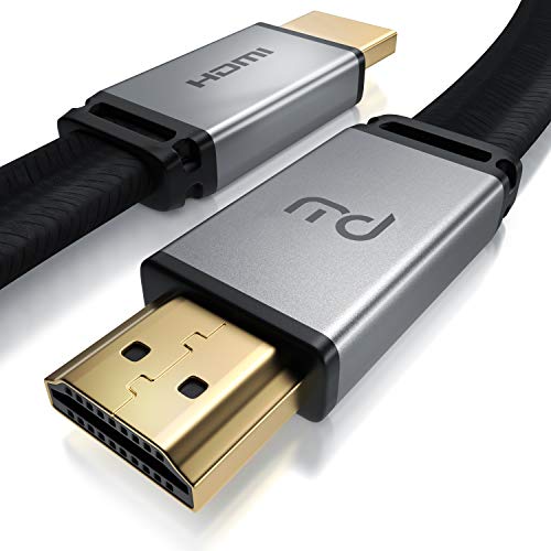 CSL - Cable HDMI 2.1 8k 5m - Cable Plano - 2k 4k 8k - UHD II - 3D TV - eARC - HDR10+ - 8K @60Hz con DSC - HDTV 7680x4320 - Nylon Brading - Compatible con BLU Ray, PS5, PS4, Xbox Series S X