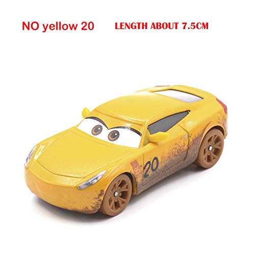 Desconocido Disney 7.5-9.5cm Disney Pixar Cars 3 Toy Lightning Mcqueen Mater Storm Jackson Dinoco Cruz Ramirez Diecast Metal Alloy Model Car Toys NO 20 Yellow