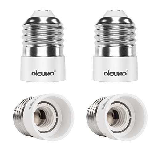 DiCUNO 4-Pack E27 to E14 Socket Adapter Socket Convertidor Adaptador de base de lámpara de alta calidad para bombillas LED y bombillas incandescentes y bombillas CFL