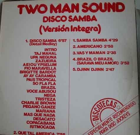 Disco Vinilo - Old vinyl .- TWO MAN SOUND. DISCO SAMBA (VERSION INTEGRAL)